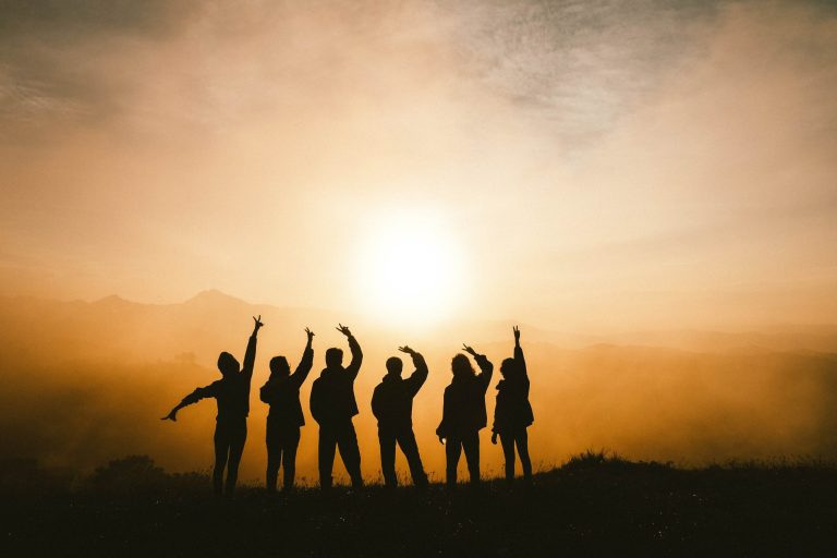 ubuntuworks, rumi foundation, silhouetted people waving